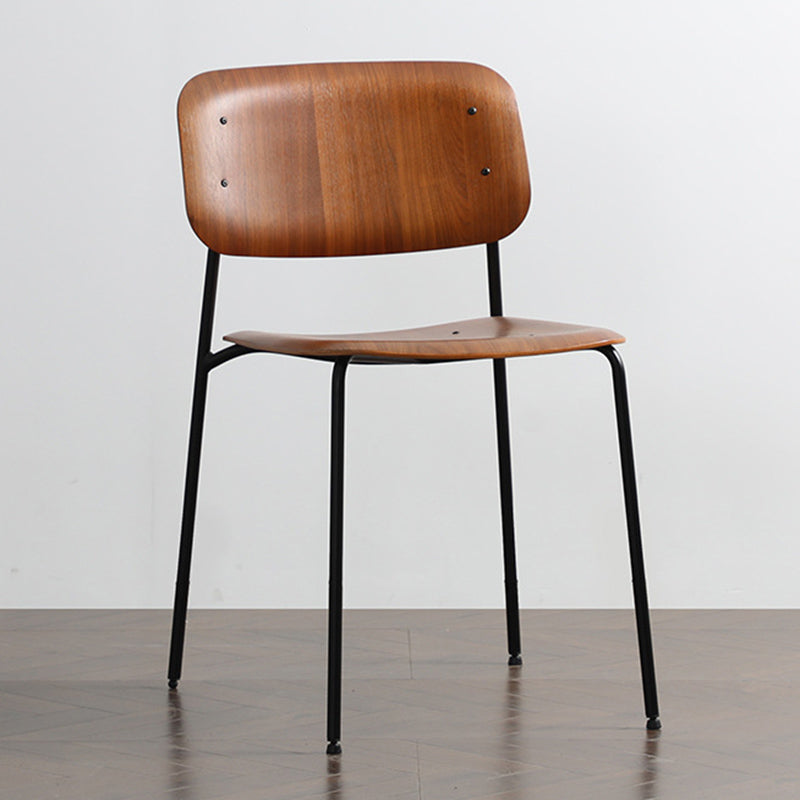 Nordic Wooden Dining Chair with Metal Base 31"H Open Back Dining Side Chair for Restaurant Clearhalo ' kitchen&dining_furn' 'Dining Chairs' 'Dining Tables & Seating' 'dining_chair' 'furn' 'furn_dining_chair' 'Furniture' 'furniture_dining_chair' 'Kitchen & Dining Furniture' 'kitchen' 3671165