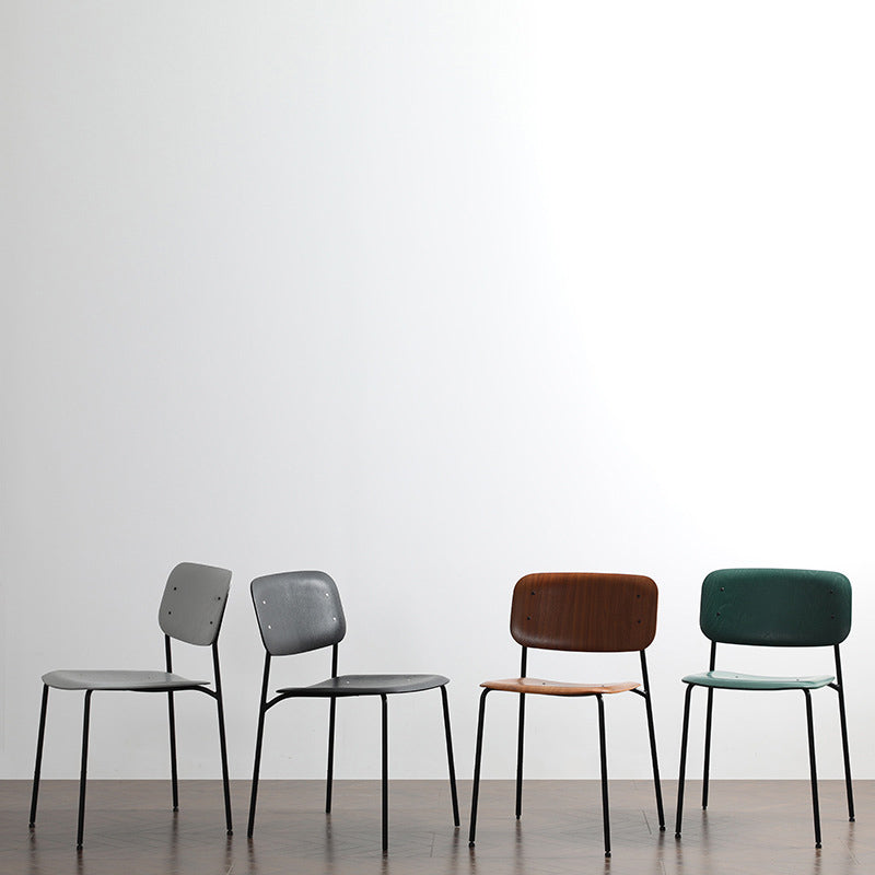 Nordic Wooden Dining Chair with Metal Base 31"H Open Back Dining Side Chair for Restaurant Clearhalo ' kitchen&dining_furn' 'Dining Chairs' 'Dining Tables & Seating' 'dining_chair' 'furn' 'furn_dining_chair' 'Furniture' 'furniture_dining_chair' 'Kitchen & Dining Furniture' 'kitchen' 3671167