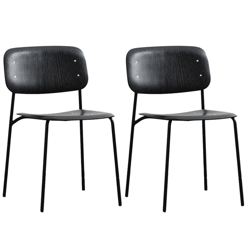 Nordic Wooden Dining Chair with Metal Base 31"H Open Back Dining Side Chair for Restaurant Black 2 Piece Set Clearhalo ' kitchen&dining_furn' 'Dining Chairs' 'Dining Tables & Seating' 'dining_chair' 'furn' 'furn_dining_chair' 'Furniture' 'furniture_dining_chair' 'Kitchen & Dining Furniture' 'kitchen' 3671172