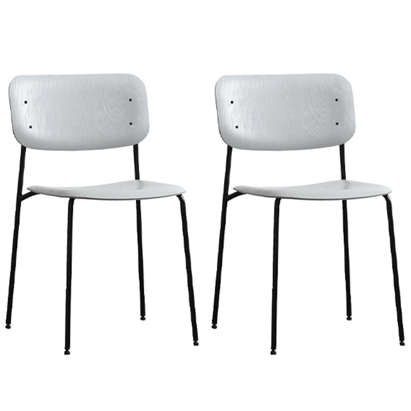 Nordic Wooden Dining Chair with Metal Base 31"H Open Back Dining Side Chair for Restaurant Grey 2 Piece Set Clearhalo ' kitchen&dining_furn' 'Dining Chairs' 'Dining Tables & Seating' 'dining_chair' 'furn' 'furn_dining_chair' 'Furniture' 'furniture_dining_chair' 'Kitchen & Dining Furniture' 'kitchen' 3671178