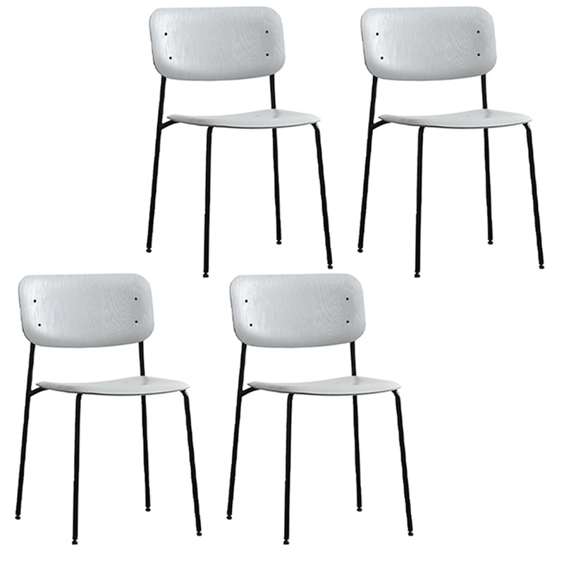 Nordic Wooden Dining Chair with Metal Base 31"H Open Back Dining Side Chair for Restaurant Grey 4 Piece Set Clearhalo ' kitchen&dining_furn' 'Dining Chairs' 'Dining Tables & Seating' 'dining_chair' 'furn' 'furn_dining_chair' 'Furniture' 'furniture_dining_chair' 'Kitchen & Dining Furniture' 'kitchen' 3671179