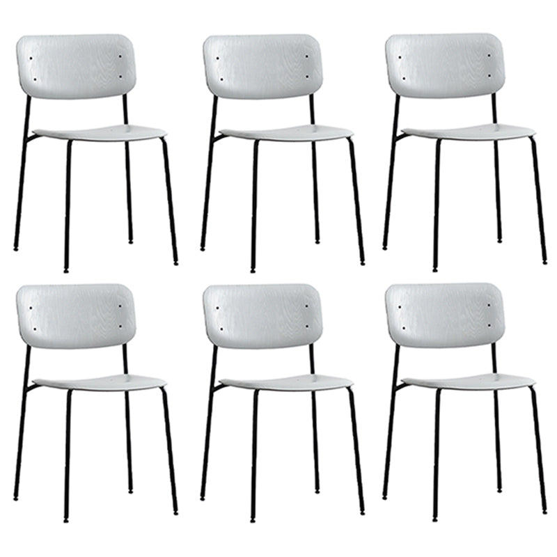 Nordic Wooden Dining Chair with Metal Base 31"H Open Back Dining Side Chair for Restaurant Grey 6 Piece Set Clearhalo ' kitchen&dining_furn' 'Dining Chairs' 'Dining Tables & Seating' 'dining_chair' 'furn' 'furn_dining_chair' 'Furniture' 'furniture_dining_chair' 'Kitchen & Dining Furniture' 'kitchen' 3671181