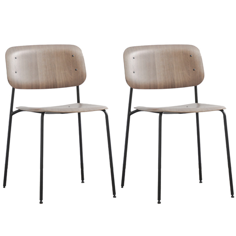 Nordic Wooden Dining Chair with Metal Base 31"H Open Back Dining Side Chair for Restaurant Wood 2 Piece Set Clearhalo ' kitchen&dining_furn' 'Dining Chairs' 'Dining Tables & Seating' 'dining_chair' 'furn' 'furn_dining_chair' 'Furniture' 'furniture_dining_chair' 'Kitchen & Dining Furniture' 'kitchen' 3671182