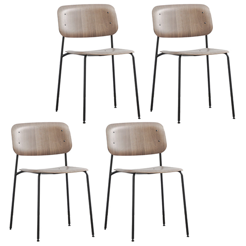Nordic Wooden Dining Chair with Metal Base 31"H Open Back Dining Side Chair for Restaurant Wood 4 Piece Set Clearhalo ' kitchen&dining_furn' 'Dining Chairs' 'Dining Tables & Seating' 'dining_chair' 'furn' 'furn_dining_chair' 'Furniture' 'furniture_dining_chair' 'Kitchen & Dining Furniture' 'kitchen' 3671183