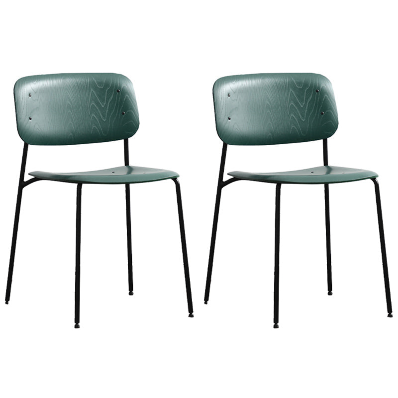 Nordic Wooden Dining Chair with Metal Base 31"H Open Back Dining Side Chair for Restaurant Green 2 Piece Set Clearhalo ' kitchen&dining_furn' 'Dining Chairs' 'Dining Tables & Seating' 'dining_chair' 'furn' 'furn_dining_chair' 'Furniture' 'furniture_dining_chair' 'Kitchen & Dining Furniture' 'kitchen' 3671185