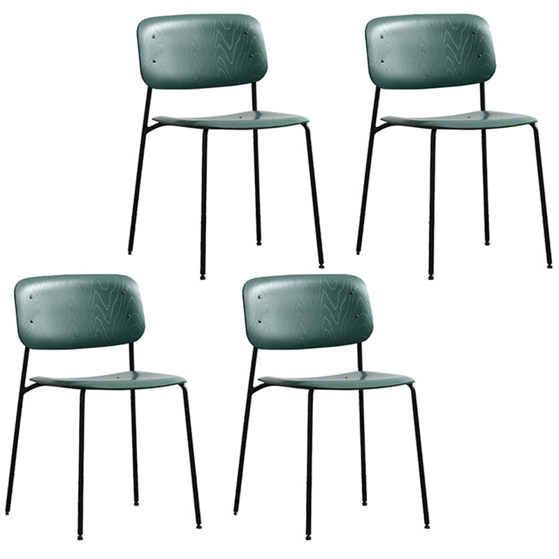 Nordic Wooden Dining Chair with Metal Base 31"H Open Back Dining Side Chair for Restaurant Green 4 Piece Set Clearhalo ' kitchen&dining_furn' 'Dining Chairs' 'Dining Tables & Seating' 'dining_chair' 'furn' 'furn_dining_chair' 'Furniture' 'furniture_dining_chair' 'Kitchen & Dining Furniture' 'kitchen' 3671186