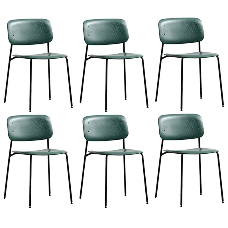 Nordic Wooden Dining Chair with Metal Base 31"H Open Back Dining Side Chair for Restaurant Green 6 Piece Set Clearhalo ' kitchen&dining_furn' 'Dining Chairs' 'Dining Tables & Seating' 'dining_chair' 'furn' 'furn_dining_chair' 'Furniture' 'furniture_dining_chair' 'Kitchen & Dining Furniture' 'kitchen' 3671187