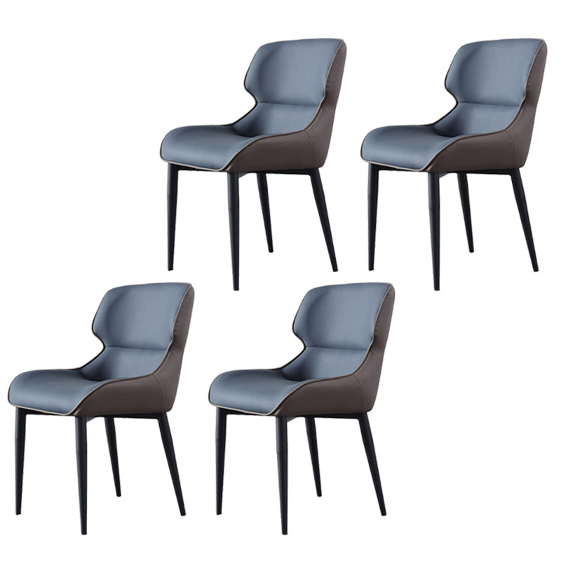 Modern Style Polyurethane Dining Chair 17'' Wide Parsons Chair for Kitchen Blue 4 Piece Set Clearhalo ' kitchen&dining_furn' 'Dining Chairs' 'Dining Tables & Seating' 'dining_chair' 'furn' 'furn_dining_chair' 'Furniture' 'furniture_dining_chair' 'Kitchen & Dining Furniture' 'kitchen' 3671190