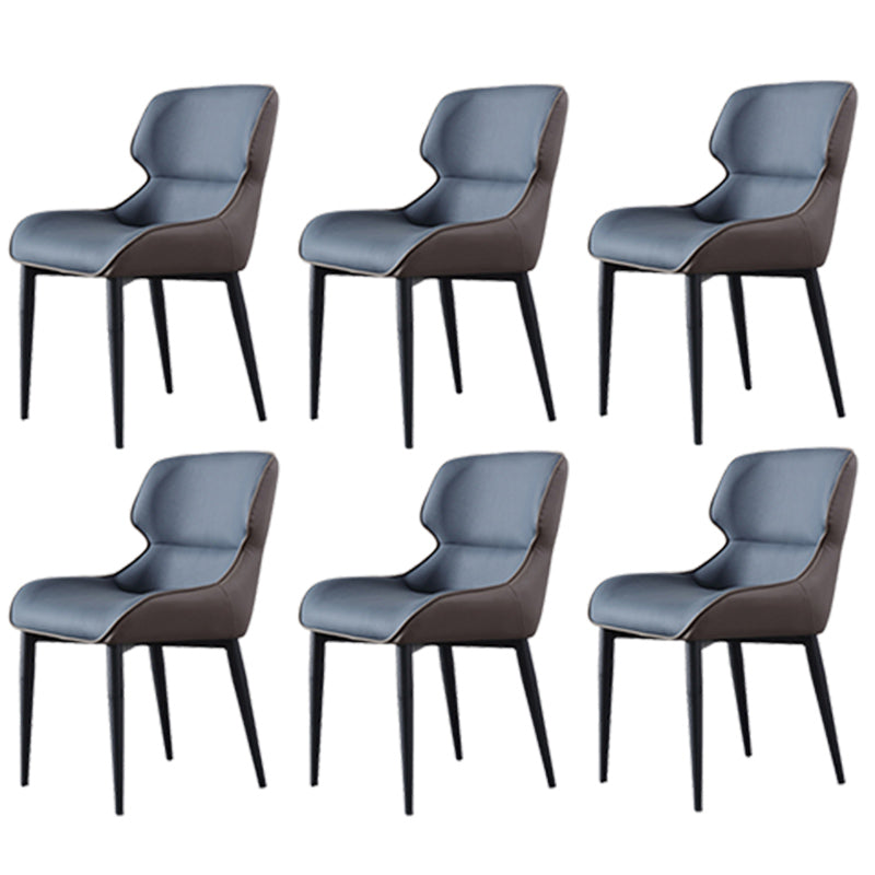 Modern Style Polyurethane Dining Chair 17'' Wide Parsons Chair for Kitchen Blue 6 Piece Set Clearhalo ' kitchen&dining_furn' 'Dining Chairs' 'Dining Tables & Seating' 'dining_chair' 'furn' 'furn_dining_chair' 'Furniture' 'furniture_dining_chair' 'Kitchen & Dining Furniture' 'kitchen' 3671192