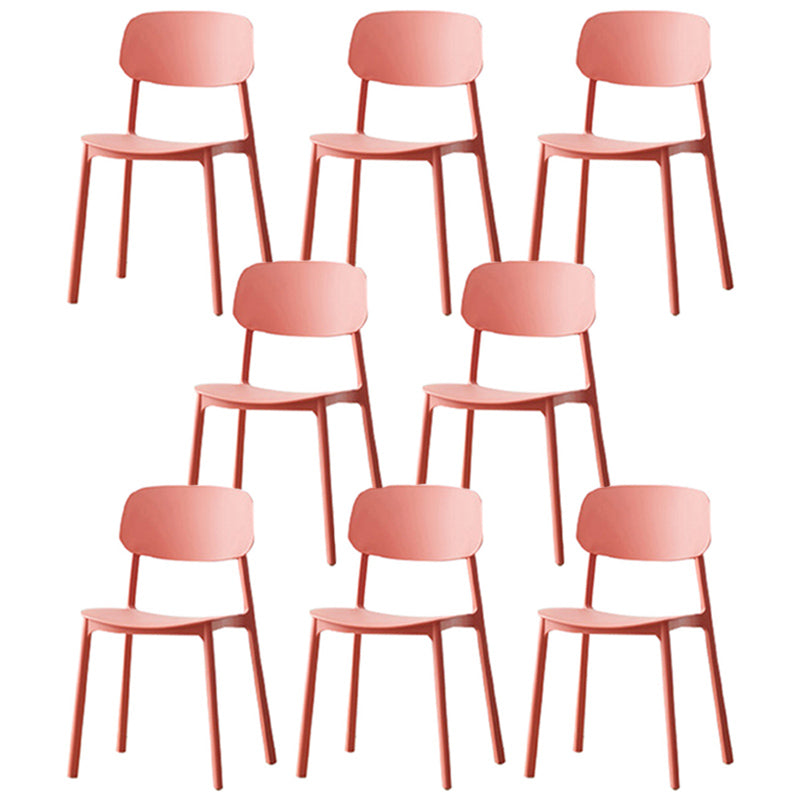 Modern Plastic Open Back Side Chair 32"H Dining Armless Chair for Restaurant Crimson 8 Piece Set Clearhalo ' kitchen&dining_furn' 'Dining Chairs' 'Dining Tables & Seating' 'dining_chair' 'furn' 'furn_dining_chair' 'Furniture' 'furniture_dining_chair' 'Kitchen & Dining Furniture' 'kitchen' 3671210