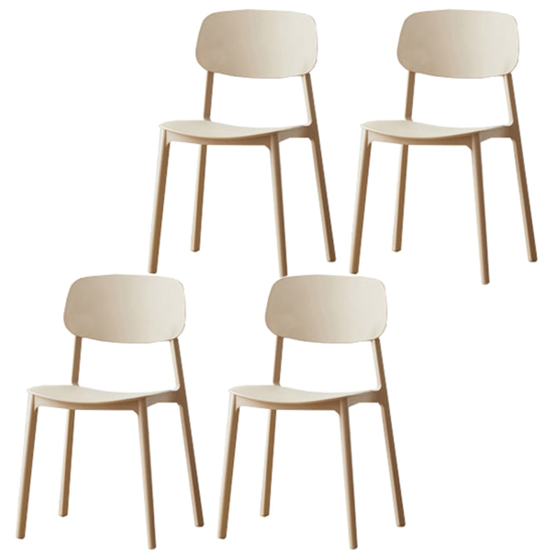 Modern Plastic Open Back Side Chair 32"H Dining Armless Chair for Restaurant Off-White 4 Piece Set Clearhalo ' kitchen&dining_furn' 'Dining Chairs' 'Dining Tables & Seating' 'dining_chair' 'furn' 'furn_dining_chair' 'Furniture' 'furniture_dining_chair' 'Kitchen & Dining Furniture' 'kitchen' 3671212