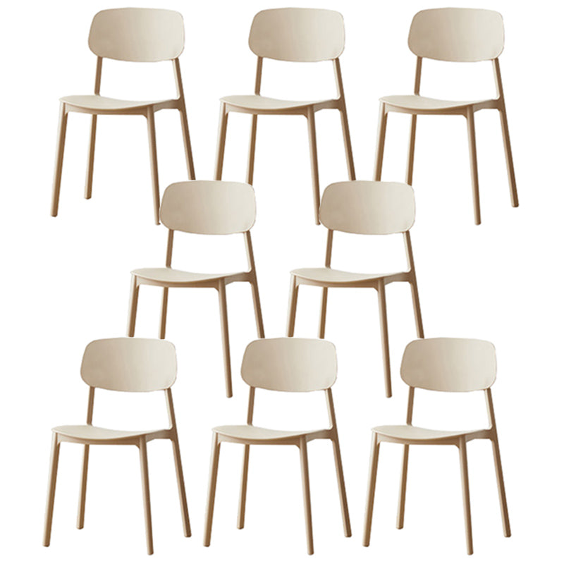 Modern Plastic Open Back Side Chair 32"H Dining Armless Chair for Restaurant Off-White 8 Piece Set Clearhalo ' kitchen&dining_furn' 'Dining Chairs' 'Dining Tables & Seating' 'dining_chair' 'furn' 'furn_dining_chair' 'Furniture' 'furniture_dining_chair' 'Kitchen & Dining Furniture' 'kitchen' 3671215