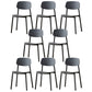 Modern Plastic Open Back Side Chair 32"H Dining Armless Chair for Restaurant Black 8 Piece Set Clearhalo ' kitchen&dining_furn' 'Dining Chairs' 'Dining Tables & Seating' 'dining_chair' 'furn' 'furn_dining_chair' 'Furniture' 'furniture_dining_chair' 'Kitchen & Dining Furniture' 'kitchen' 3671218