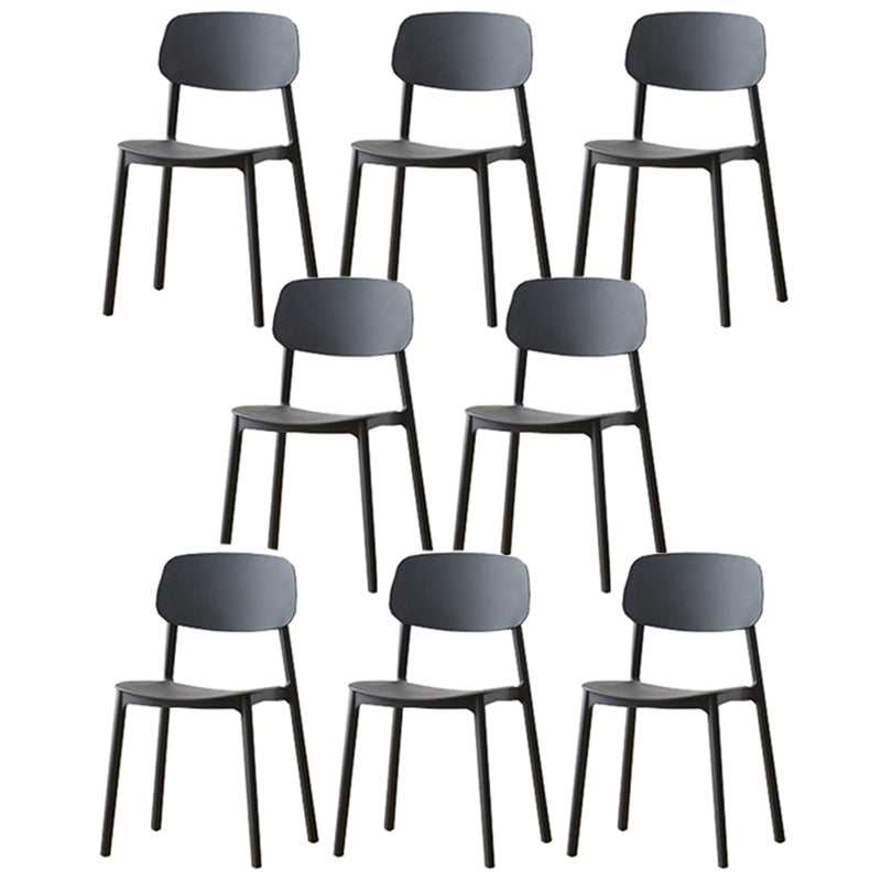 Modern Plastic Open Back Side Chair 32"H Dining Armless Chair for Restaurant Black 8 Piece Set Clearhalo ' kitchen&dining_furn' 'Dining Chairs' 'Dining Tables & Seating' 'dining_chair' 'furn' 'furn_dining_chair' 'Furniture' 'furniture_dining_chair' 'Kitchen & Dining Furniture' 'kitchen' 3671218
