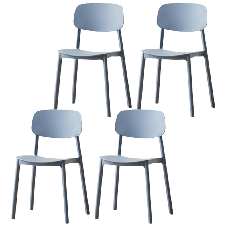 Modern Plastic Open Back Side Chair 32"H Dining Armless Chair for Restaurant Grey 4 Piece Set Clearhalo ' kitchen&dining_furn' 'Dining Chairs' 'Dining Tables & Seating' 'dining_chair' 'furn' 'furn_dining_chair' 'Furniture' 'furniture_dining_chair' 'Kitchen & Dining Furniture' 'kitchen' 3671220