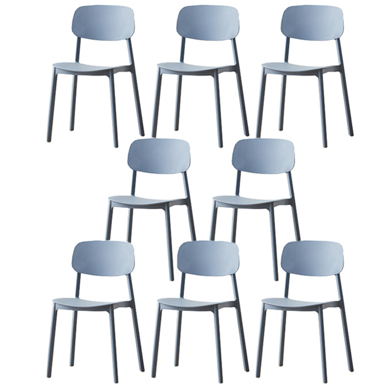 Modern Plastic Open Back Side Chair 32"H Dining Armless Chair for Restaurant Grey 8 Piece Set Clearhalo ' kitchen&dining_furn' 'Dining Chairs' 'Dining Tables & Seating' 'dining_chair' 'furn' 'furn_dining_chair' 'Furniture' 'furniture_dining_chair' 'Kitchen & Dining Furniture' 'kitchen' 3671222