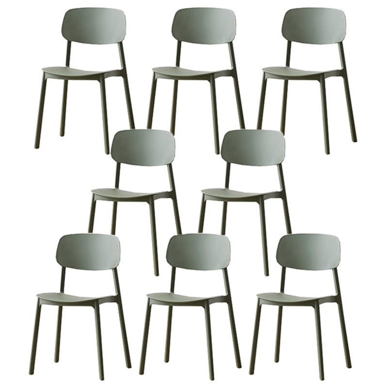 Modern Plastic Open Back Side Chair 32"H Dining Armless Chair for Restaurant Army Green 8 Piece Set Clearhalo ' kitchen&dining_furn' 'Dining Chairs' 'Dining Tables & Seating' 'dining_chair' 'furn' 'furn_dining_chair' 'Furniture' 'furniture_dining_chair' 'Kitchen & Dining Furniture' 'kitchen' 3671227