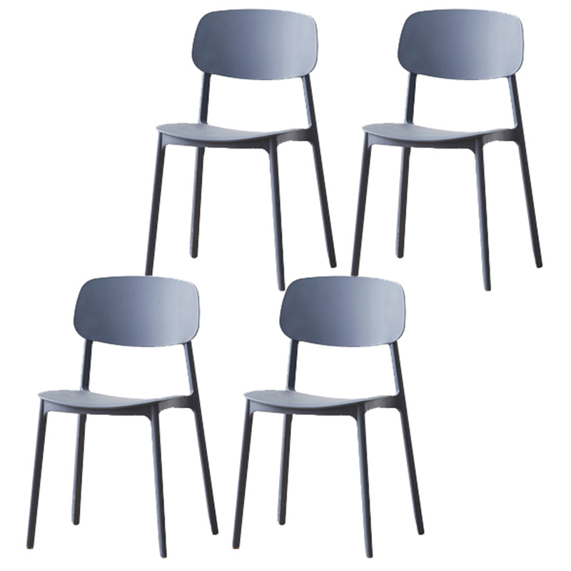 Modern Plastic Open Back Side Chair 32"H Dining Armless Chair for Restaurant Airy Blue 4 Piece Set Clearhalo ' kitchen&dining_furn' 'Dining Chairs' 'Dining Tables & Seating' 'dining_chair' 'furn' 'furn_dining_chair' 'Furniture' 'furniture_dining_chair' 'Kitchen & Dining Furniture' 'kitchen' 3671228