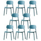 Modern Plastic Open Back Side Chair 32"H Dining Armless Chair for Restaurant Dark Blue 8 Piece Set Clearhalo ' kitchen&dining_furn' 'Dining Chairs' 'Dining Tables & Seating' 'dining_chair' 'furn' 'furn_dining_chair' 'Furniture' 'furniture_dining_chair' 'Kitchen & Dining Furniture' 'kitchen' 3671232