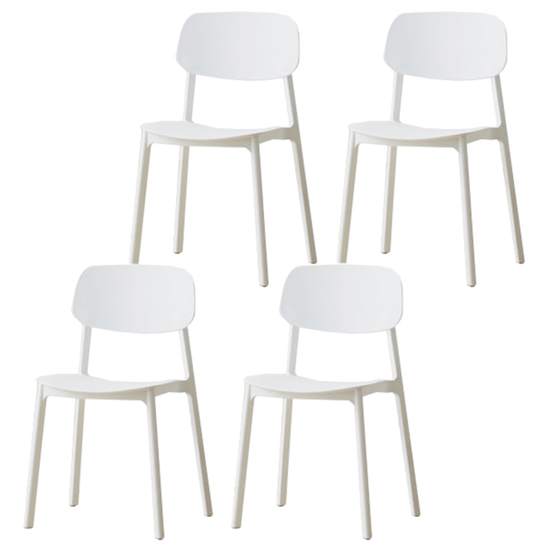 Modern Plastic Open Back Side Chair 32"H Dining Armless Chair for Restaurant White 4 Piece Set Clearhalo ' kitchen&dining_furn' 'Dining Chairs' 'Dining Tables & Seating' 'dining_chair' 'furn' 'furn_dining_chair' 'Furniture' 'furniture_dining_chair' 'Kitchen & Dining Furniture' 'kitchen' 3671233