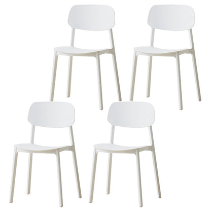 Modern Plastic Open Back Side Chair 32"H Dining Armless Chair for Restaurant White 4 Piece Set Clearhalo ' kitchen&dining_furn' 'Dining Chairs' 'Dining Tables & Seating' 'dining_chair' 'furn' 'furn_dining_chair' 'Furniture' 'furniture_dining_chair' 'Kitchen & Dining Furniture' 'kitchen' 3671233