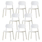 Modern Plastic Open Back Side Chair 32"H Dining Armless Chair for Restaurant White 8 Piece Set Clearhalo ' kitchen&dining_furn' 'Dining Chairs' 'Dining Tables & Seating' 'dining_chair' 'furn' 'furn_dining_chair' 'Furniture' 'furniture_dining_chair' 'Kitchen & Dining Furniture' 'kitchen' 3671234