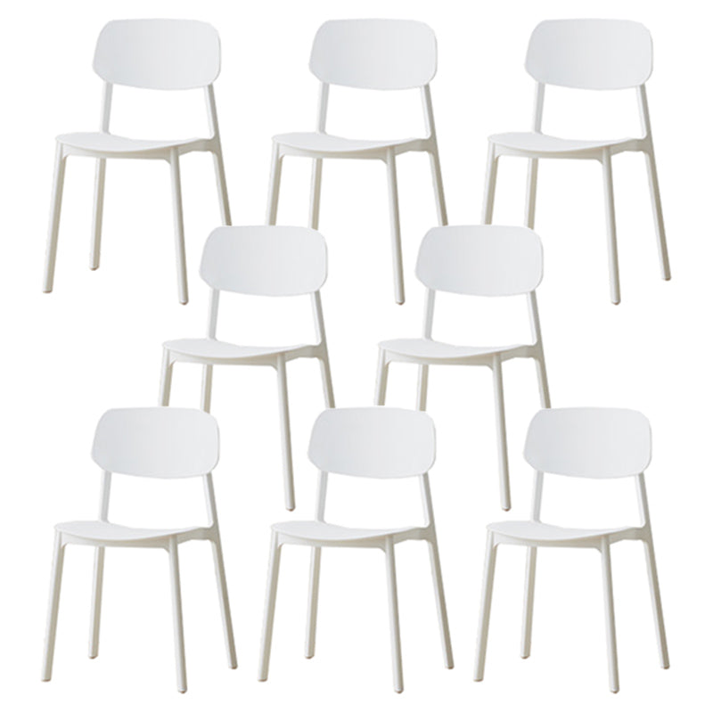 Modern Plastic Open Back Side Chair 32"H Dining Armless Chair for Restaurant White 8 Piece Set Clearhalo ' kitchen&dining_furn' 'Dining Chairs' 'Dining Tables & Seating' 'dining_chair' 'furn' 'furn_dining_chair' 'Furniture' 'furniture_dining_chair' 'Kitchen & Dining Furniture' 'kitchen' 3671234