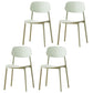Modern Plastic Open Back Side Chair 32"H Dining Armless Chair for Restaurant Green 4 Piece Set Clearhalo ' kitchen&dining_furn' 'Dining Chairs' 'Dining Tables & Seating' 'dining_chair' 'furn' 'furn_dining_chair' 'Furniture' 'furniture_dining_chair' 'Kitchen & Dining Furniture' 'kitchen' 3671235