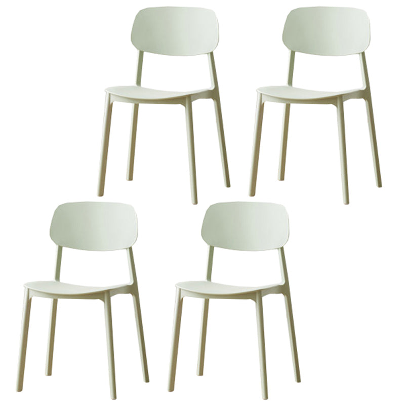 Modern Plastic Open Back Side Chair 32"H Dining Armless Chair for Restaurant Green 4 Piece Set Clearhalo ' kitchen&dining_furn' 'Dining Chairs' 'Dining Tables & Seating' 'dining_chair' 'furn' 'furn_dining_chair' 'Furniture' 'furniture_dining_chair' 'Kitchen & Dining Furniture' 'kitchen' 3671235