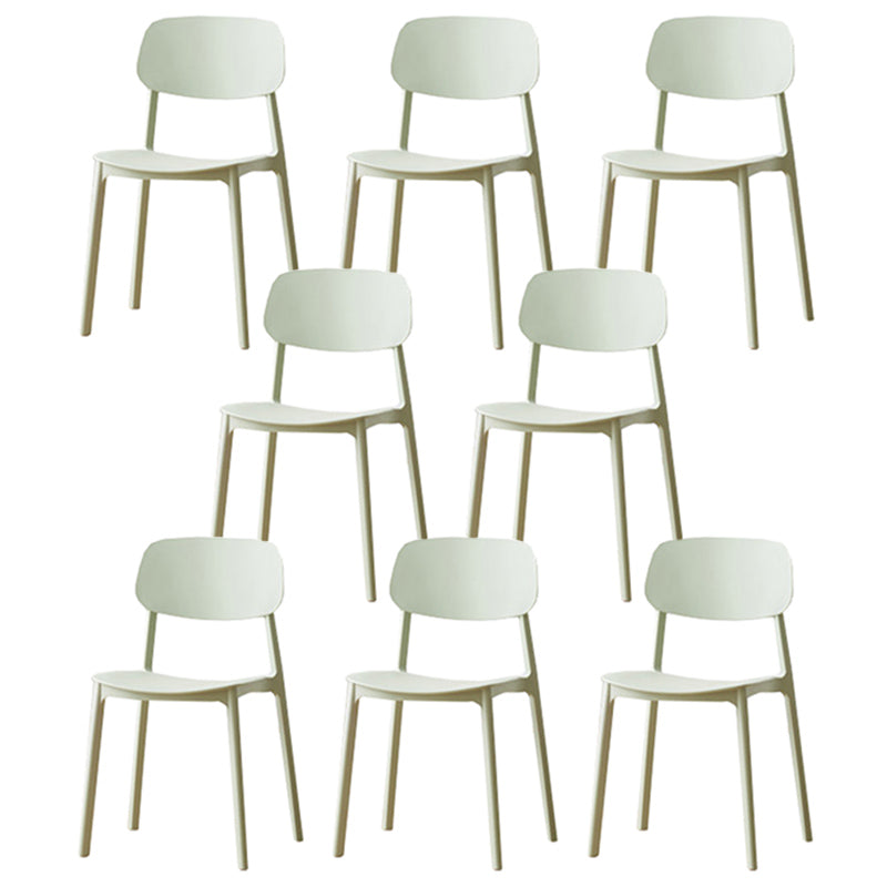 Modern Plastic Open Back Side Chair 32"H Dining Armless Chair for Restaurant Green 8 Piece Set Clearhalo ' kitchen&dining_furn' 'Dining Chairs' 'Dining Tables & Seating' 'dining_chair' 'furn' 'furn_dining_chair' 'Furniture' 'furniture_dining_chair' 'Kitchen & Dining Furniture' 'kitchen' 3671236