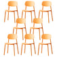 Modern Plastic Open Back Side Chair 32"H Dining Armless Chair for Restaurant Orange 8 Piece Set Clearhalo ' kitchen&dining_furn' 'Dining Chairs' 'Dining Tables & Seating' 'dining_chair' 'furn' 'furn_dining_chair' 'Furniture' 'furniture_dining_chair' 'Kitchen & Dining Furniture' 'kitchen' 3671238