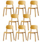 Modern Plastic Open Back Side Chair 32"H Dining Armless Chair for Restaurant Yellow 8 Piece Set Clearhalo ' kitchen&dining_furn' 'Dining Chairs' 'Dining Tables & Seating' 'dining_chair' 'furn' 'furn_dining_chair' 'Furniture' 'furniture_dining_chair' 'Kitchen & Dining Furniture' 'kitchen' 3671240
