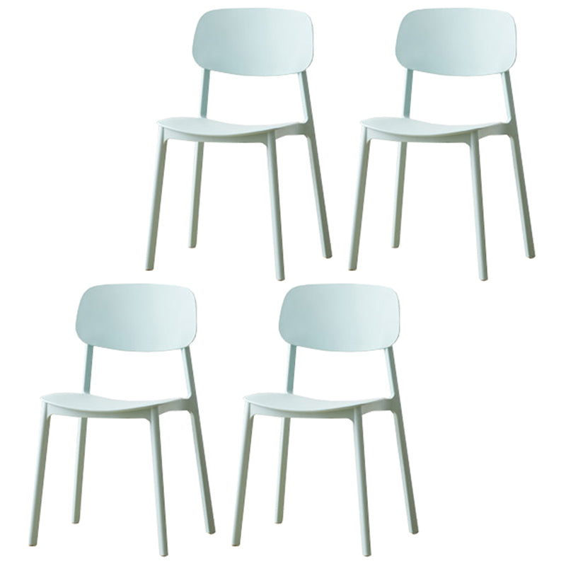 Modern Plastic Open Back Side Chair 32"H Dining Armless Chair for Restaurant Blue 4 Piece Set Clearhalo ' kitchen&dining_furn' 'Dining Chairs' 'Dining Tables & Seating' 'dining_chair' 'furn' 'furn_dining_chair' 'Furniture' 'furniture_dining_chair' 'Kitchen & Dining Furniture' 'kitchen' 3671241