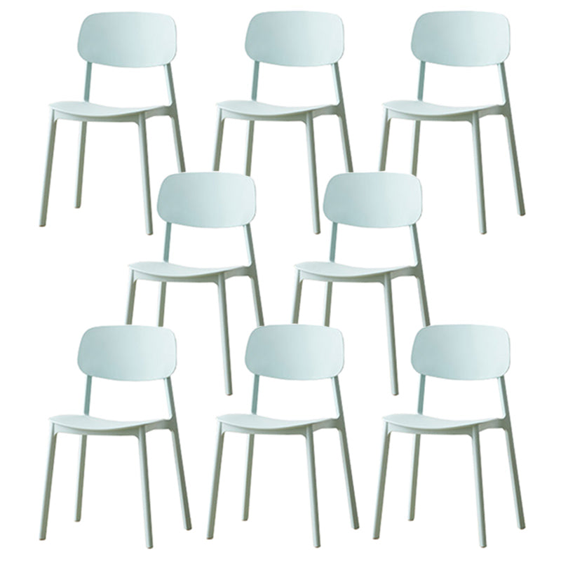 Modern Plastic Open Back Side Chair 32"H Dining Armless Chair for Restaurant Blue 8 Piece Set Clearhalo ' kitchen&dining_furn' 'Dining Chairs' 'Dining Tables & Seating' 'dining_chair' 'furn' 'furn_dining_chair' 'Furniture' 'furniture_dining_chair' 'Kitchen & Dining Furniture' 'kitchen' 3671242