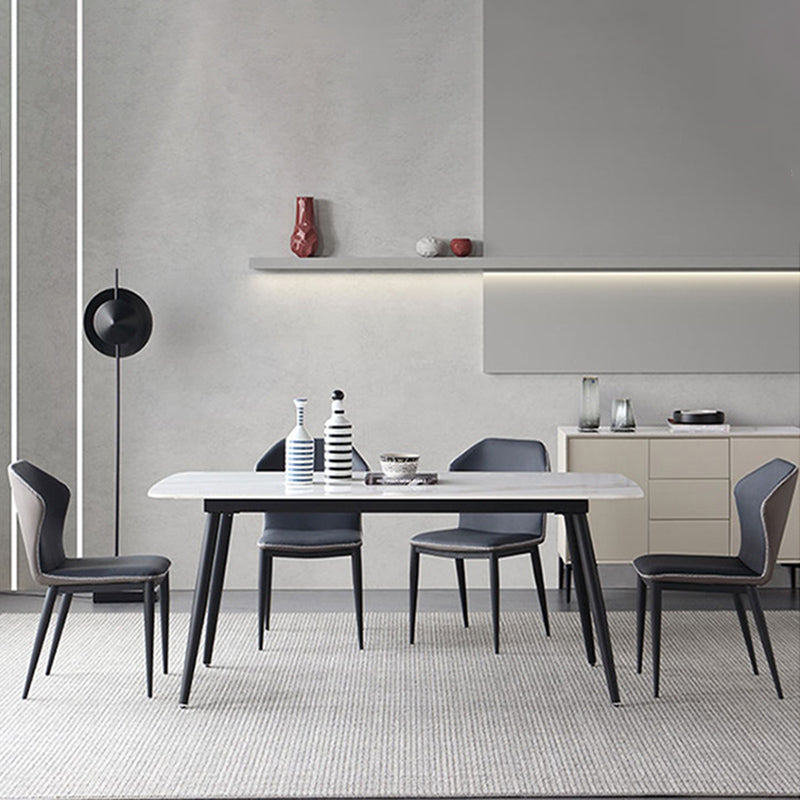 Contemporary Style Polyurethane Wingback Dining Chair 19" Wide for Home Clearhalo ' kitchen&dining_furn' 'Dining Chairs' 'Dining Tables & Seating' 'dining_chair' 'furn' 'furn_dining_chair' 'Furniture' 'furniture_dining_chair' 'Kitchen & Dining Furniture' 'kitchen' 3671245