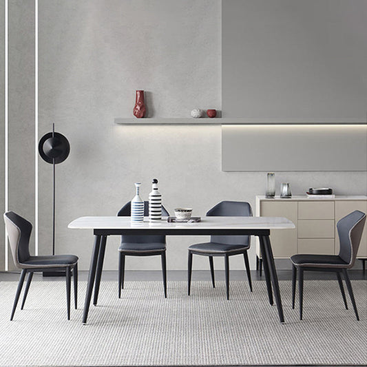 Contemporary Style Polyurethane Wingback Dining Chair 19" Wide for Home Clearhalo ' kitchen&dining_furn' 'Dining Chairs' 'Dining Tables & Seating' 'dining_chair' 'furn' 'furn_dining_chair' 'Furniture' 'furniture_dining_chair' 'Kitchen & Dining Furniture' 'kitchen' 3671245