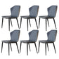 Contemporary Style Polyurethane Wingback Dining Chair 19" Wide for Home Dark Blue-Gray 6 Piece Set Clearhalo ' kitchen&dining_furn' 'Dining Chairs' 'Dining Tables & Seating' 'dining_chair' 'furn' 'furn_dining_chair' 'Furniture' 'furniture_dining_chair' 'Kitchen & Dining Furniture' 'kitchen' 3671248
