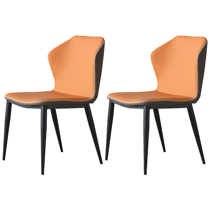 Contemporary Style Polyurethane Wingback Dining Chair 19" Wide for Home Coffee-Yellow 2 Piece Set Clearhalo ' kitchen&dining_furn' 'Dining Chairs' 'Dining Tables & Seating' 'dining_chair' 'furn' 'furn_dining_chair' 'Furniture' 'furniture_dining_chair' 'Kitchen & Dining Furniture' 'kitchen' 3671250