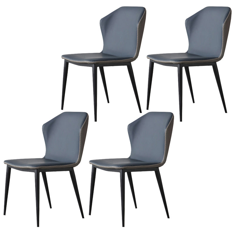 Contemporary Style Polyurethane Wingback Dining Chair 19" Wide for Home Blue Coffee 4 Piece Set Clearhalo ' kitchen&dining_furn' 'Dining Chairs' 'Dining Tables & Seating' 'dining_chair' 'furn' 'furn_dining_chair' 'Furniture' 'furniture_dining_chair' 'Kitchen & Dining Furniture' 'kitchen' 3671257