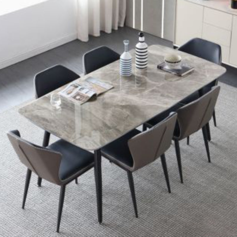 Contemporary Style Polyurethane Wingback Dining Chair 19" Wide for Home Clearhalo ' kitchen&dining_furn' 'Dining Chairs' 'Dining Tables & Seating' 'dining_chair' 'furn' 'furn_dining_chair' 'Furniture' 'furniture_dining_chair' 'Kitchen & Dining Furniture' 'kitchen' 3671263