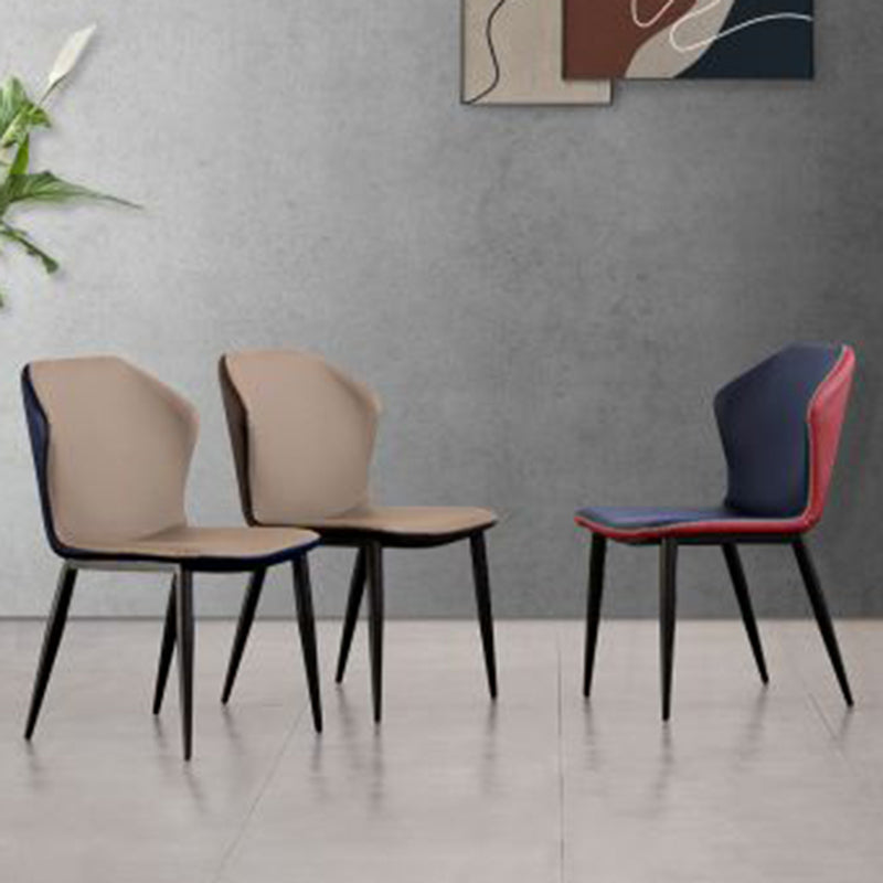 Contemporary Style Polyurethane Wingback Dining Chair 19" Wide for Home Clearhalo ' kitchen&dining_furn' 'Dining Chairs' 'Dining Tables & Seating' 'dining_chair' 'furn' 'furn_dining_chair' 'Furniture' 'furniture_dining_chair' 'Kitchen & Dining Furniture' 'kitchen' 3671264