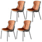 Industrial Style Home Side Chair Set Leather Dining Chair with Metal Legs Orange 4 Piece Set Black Clearhalo ' kitchen&dining_furn' 'Dining Chairs' 'Dining Tables & Seating' 'dining_chair' 'furn' 'furn_dining_chair' 'Furniture' 'furniture_dining_chair' 'Kitchen & Dining Furniture' 'kitchen' 3671271