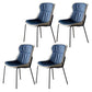 Industrial Style Home Side Chair Set Leather Dining Chair with Metal Legs Blue 4 Piece Set Gray Clearhalo ' kitchen&dining_furn' 'Dining Chairs' 'Dining Tables & Seating' 'dining_chair' 'furn' 'furn_dining_chair' 'Furniture' 'furniture_dining_chair' 'Kitchen & Dining Furniture' 'kitchen' 3671288