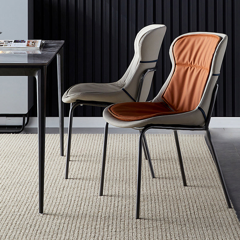 Industrial Style Home Side Chair Set Leather Dining Chair with Metal Legs Clearhalo ' kitchen&dining_furn' 'Dining Chairs' 'Dining Tables & Seating' 'dining_chair' 'furn' 'furn_dining_chair' 'Furniture' 'furniture_dining_chair' 'Kitchen & Dining Furniture' 'kitchen' 3671289