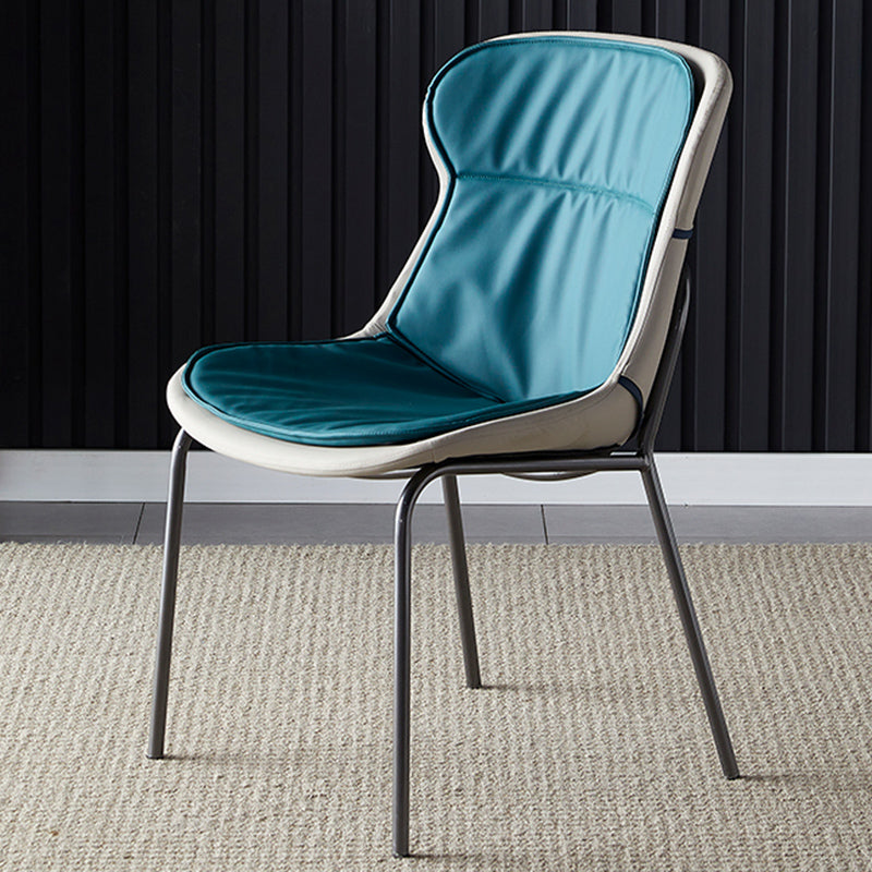 Industrial Style Home Side Chair Set Leather Dining Chair with Metal Legs Green 1 Piece Gray Clearhalo ' kitchen&dining_furn' 'Dining Chairs' 'Dining Tables & Seating' 'dining_chair' 'furn' 'furn_dining_chair' 'Furniture' 'furniture_dining_chair' 'Kitchen & Dining Furniture' 'kitchen' 3671290