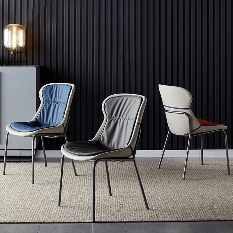 Industrial Style Home Side Chair Set Leather Dining Chair with Metal Legs Clearhalo ' kitchen&dining_furn' 'Dining Chairs' 'Dining Tables & Seating' 'dining_chair' 'furn' 'furn_dining_chair' 'Furniture' 'furniture_dining_chair' 'Kitchen & Dining Furniture' 'kitchen' 3671291