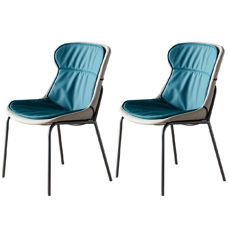 Industrial Style Home Side Chair Set Leather Dining Chair with Metal Legs Green 2 Piece Set Gray Clearhalo ' kitchen&dining_furn' 'Dining Chairs' 'Dining Tables & Seating' 'dining_chair' 'furn' 'furn_dining_chair' 'Furniture' 'furniture_dining_chair' 'Kitchen & Dining Furniture' 'kitchen' 3671293