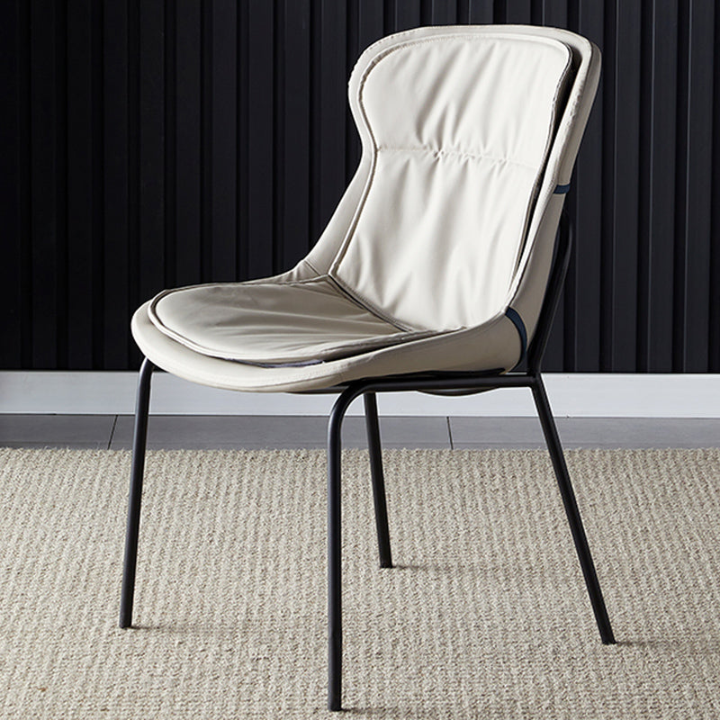 Industrial Style Home Side Chair Set Leather Dining Chair with Metal Legs Grey 1 Piece Black Clearhalo ' kitchen&dining_furn' 'Dining Chairs' 'Dining Tables & Seating' 'dining_chair' 'furn' 'furn_dining_chair' 'Furniture' 'furniture_dining_chair' 'Kitchen & Dining Furniture' 'kitchen' 3671296