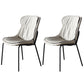 Industrial Style Home Side Chair Set Leather Dining Chair with Metal Legs Grey 2 Piece Set Black Clearhalo ' kitchen&dining_furn' 'Dining Chairs' 'Dining Tables & Seating' 'dining_chair' 'furn' 'furn_dining_chair' 'Furniture' 'furniture_dining_chair' 'Kitchen & Dining Furniture' 'kitchen' 3671297