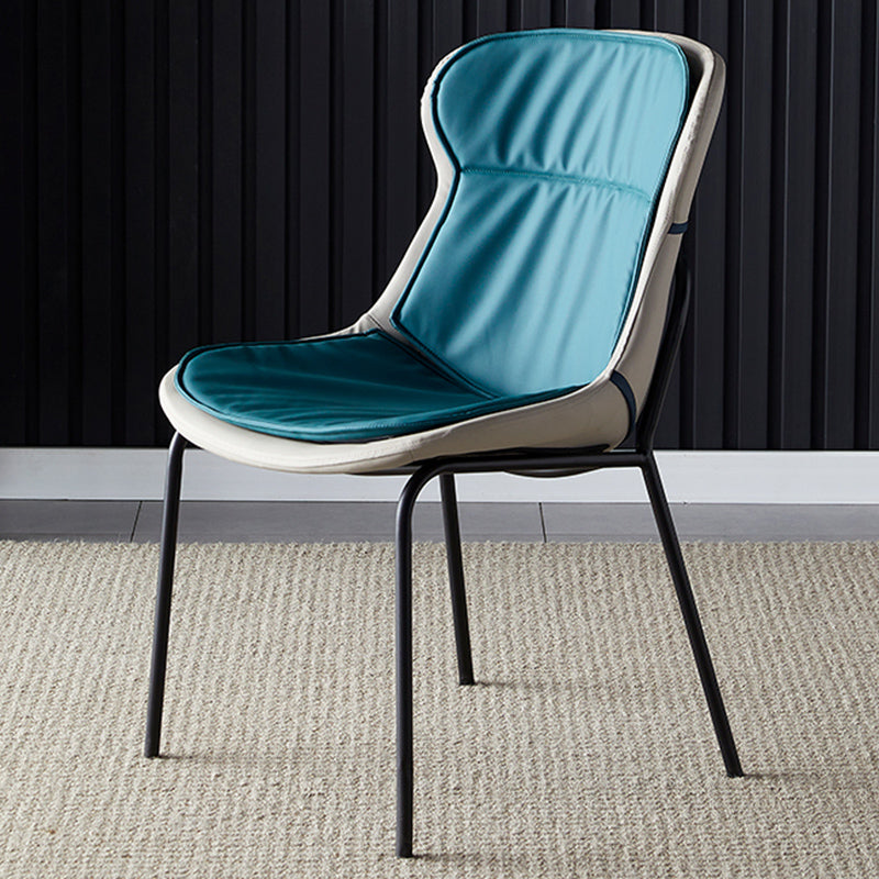 Industrial Style Home Side Chair Set Leather Dining Chair with Metal Legs Green 1 Piece Black Clearhalo ' kitchen&dining_furn' 'Dining Chairs' 'Dining Tables & Seating' 'dining_chair' 'furn' 'furn_dining_chair' 'Furniture' 'furniture_dining_chair' 'Kitchen & Dining Furniture' 'kitchen' 3671299